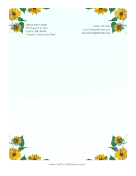 Sunflowers stationery design